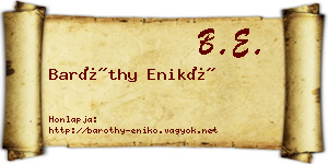 Baróthy Enikő névjegykártya