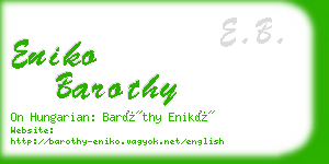 eniko barothy business card